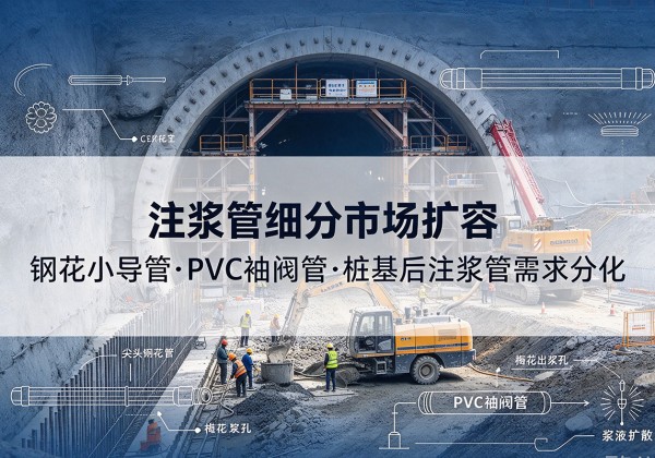 沙洋注浆管细分市场扩容，隧道钢花小导管、PVC 袖阀管、桩基后注浆管需求分化